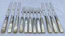 Georgian, George III, Cased Silver & Mother of Pearl Dessert Service for Six. Sheffield 1817 Joseph Rodgers & Son.