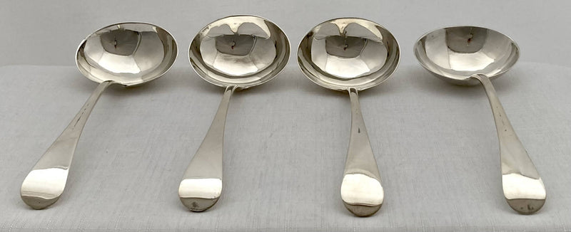 Georgian, George III, Set of Four Silver Sauce Ladles. London 1802 William Sumner I. 5 troy ounces.