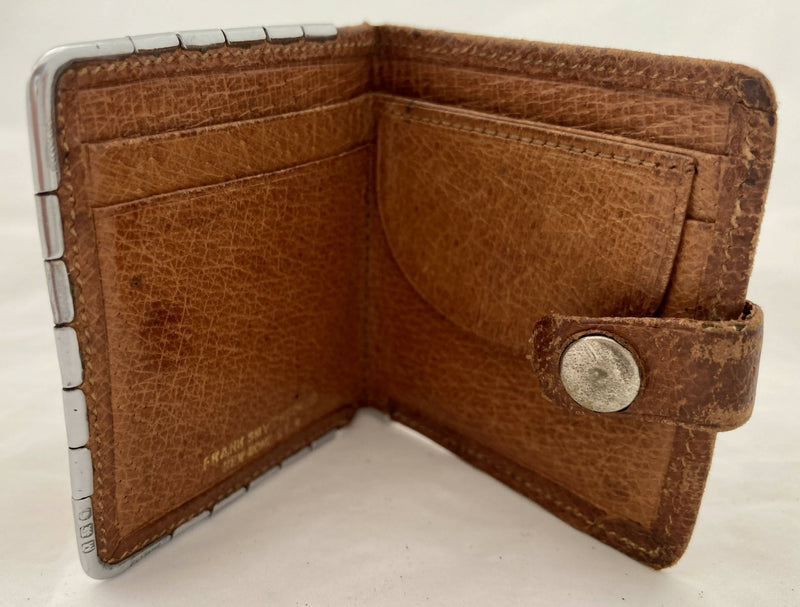 George VI Miniature Silver Mounted Frank Smythson Leather Wallet. London 1947 G H James & Co.