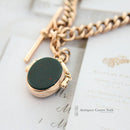 Antique 9ct Albert Chain & Swivel Bloodstone & Cornelian Seal