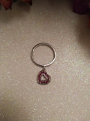 New Ruby Heart Ring Size O