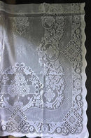 Jessica white cotton lace Curtain Panel Readymade 36" x 24” 90 x 60cms