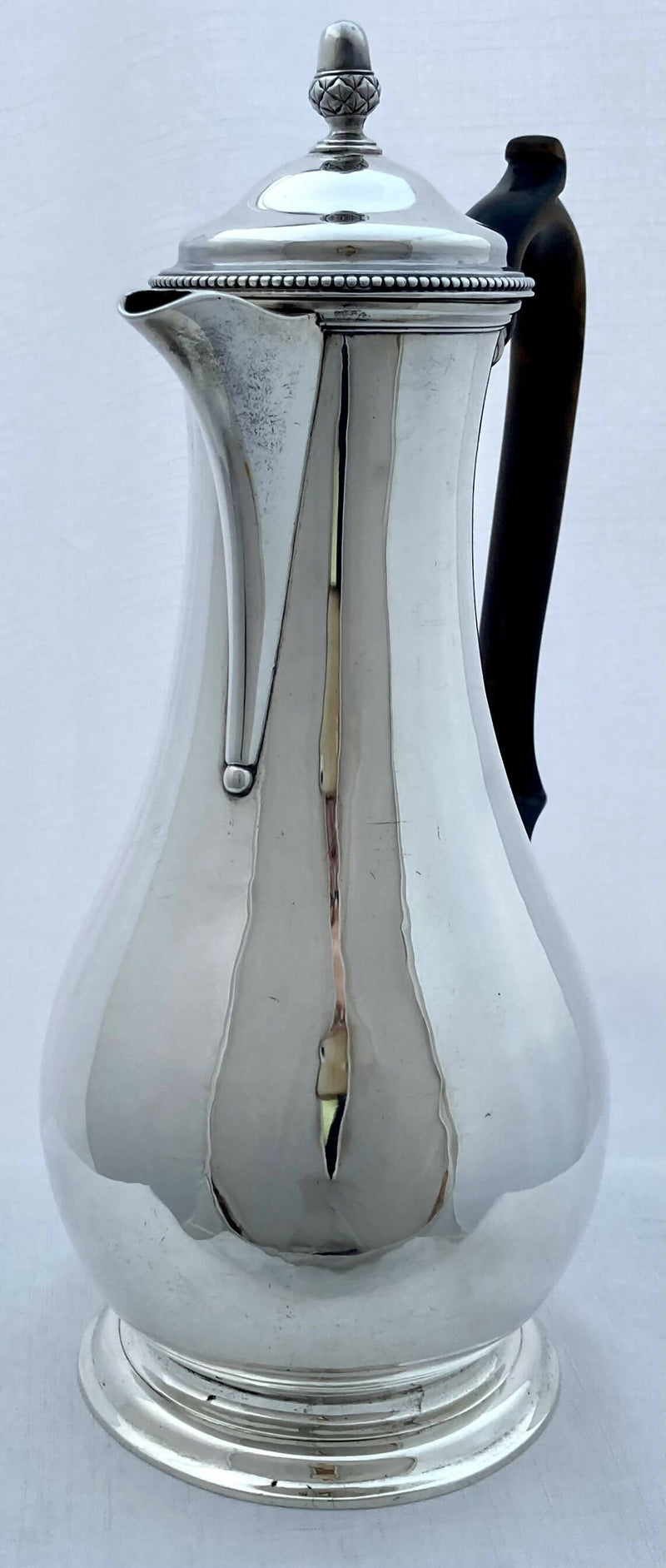 Georgian, George III, Silver Hot Water Jug. London 1776 Augustin Le Sage. 20 troy ounces.