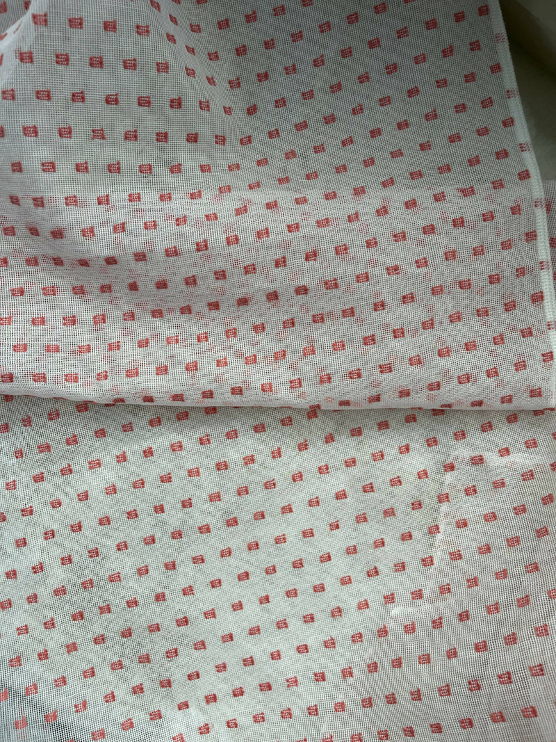 Scottish Madras By the Meter Polka Dot in Hot Pink 48” Wide to finish