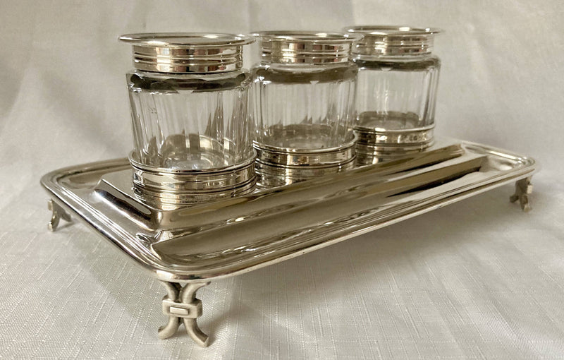 William IV Silver Inkstand. London 1834 Joseph Angell I & John Angell I. 13 troy ounces.