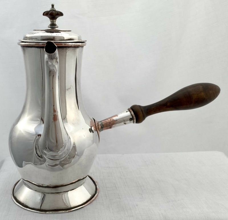 Georgian, George III, Old Sheffield Plate Side Handled Coffee Pot, circa 1770.