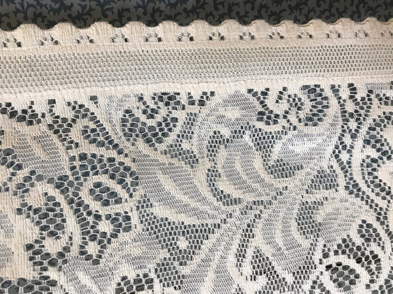 Laura Rose cream cotton floral cafe curtain topper Curtain valance panel 18” drop by the metre