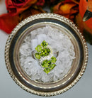 New Peridot 925 Sterling Silver Ring with Platinum Overlay Ring (Size N/O)