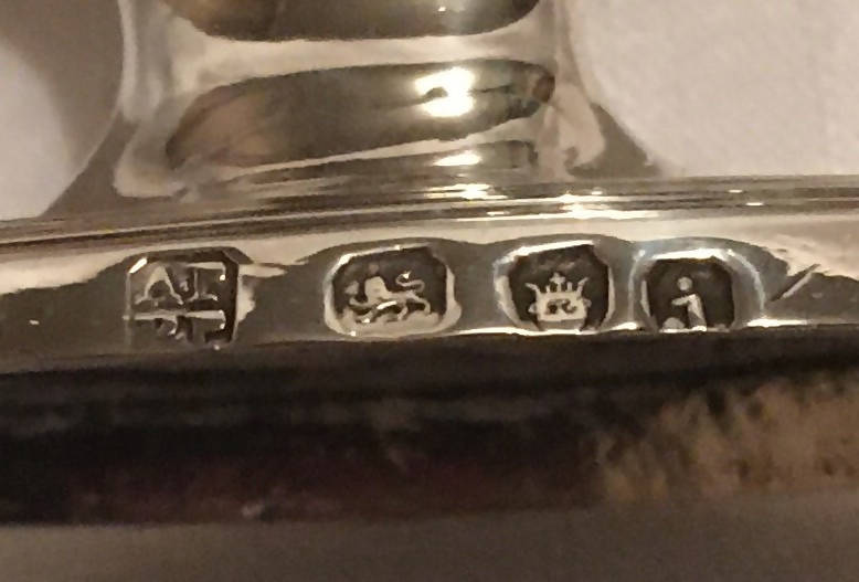 Georgian, George III, matching set of four silver pedestal salts. London 1784 Abraham Peterson & Peter Podio. 12.8 troy ounces.