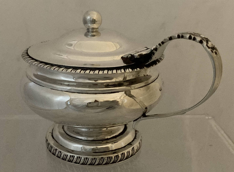 Georgian, George III, Silver Pedestal Mustard Pot & Liner. London 1816. 3.8 troy ounces.
