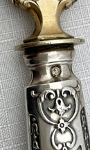 Pair of French Silver Handled Gilt Metal Servers, Circa 1890 - 1910.