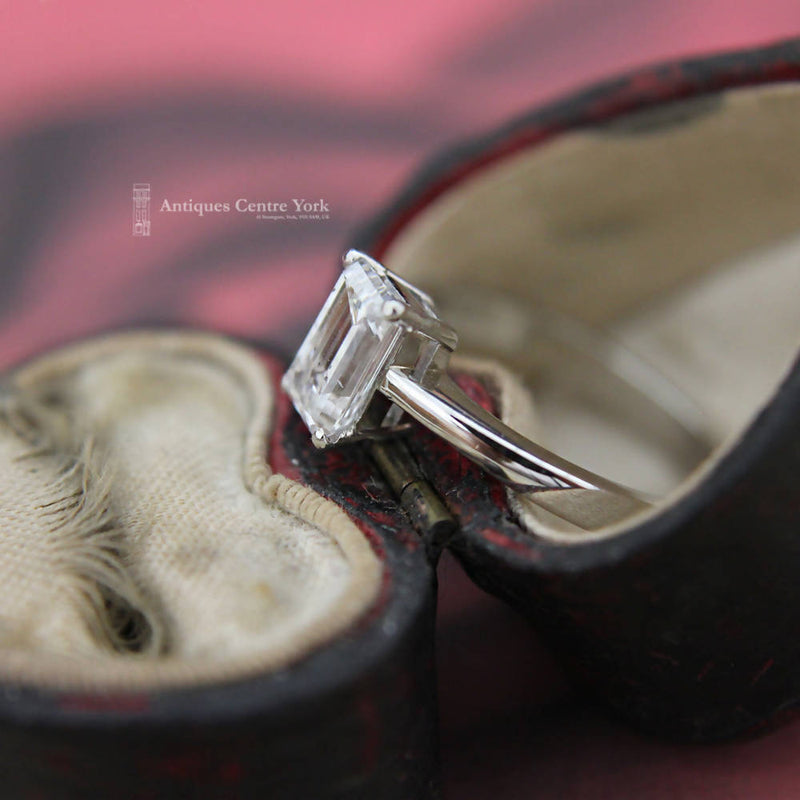 Platinum Certified 1.39cts Emerald-Cut Diamond Solitaire Ring
