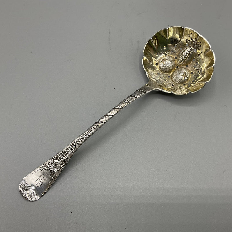 William IV silver berry pattern sifter spoon