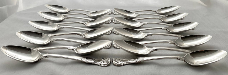 Georgian, George III, Set of Eighteen Silver King's Pattern Tablespoons, Crested for Maltby. London 1810 Paul Storr. 63 troy ounces.