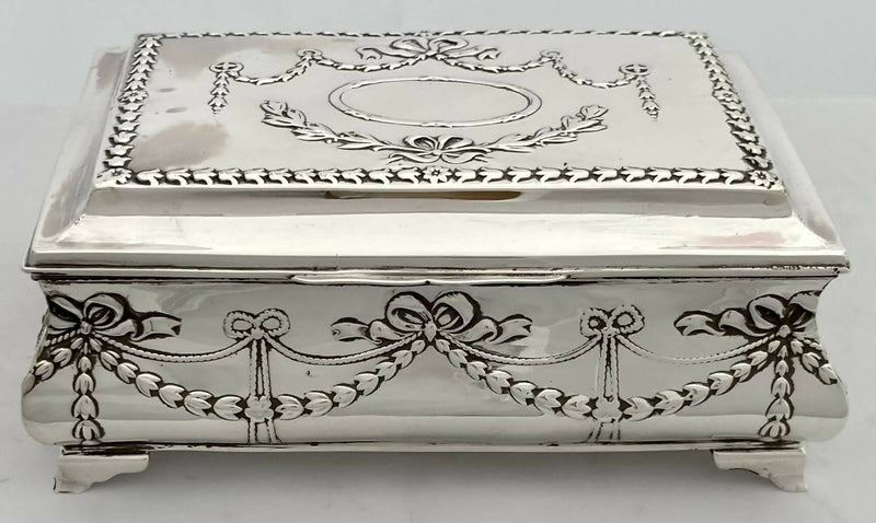 Edwardian Silver Box of Bombe Form. Birmingham 1908 Henry Matthews.