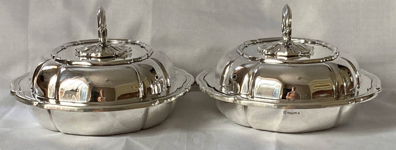Victorian Regimental Entree Dishes & Covers. Insignia of the Harts (Hertfordshire) MIlitia Regiment.