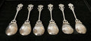 Edwardian Period set of Six Arts & Crafts Coffee Spoons with Entrelac Stems & Seed Pod Terminals.