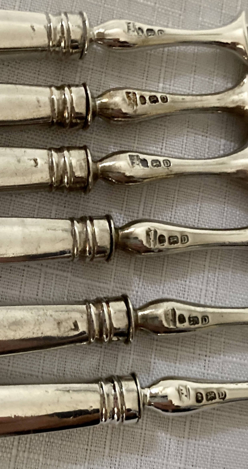 Georgian, George III, Crested Silver Dessert Knives & Forks for Twelve. London 1799 William Abdy II.