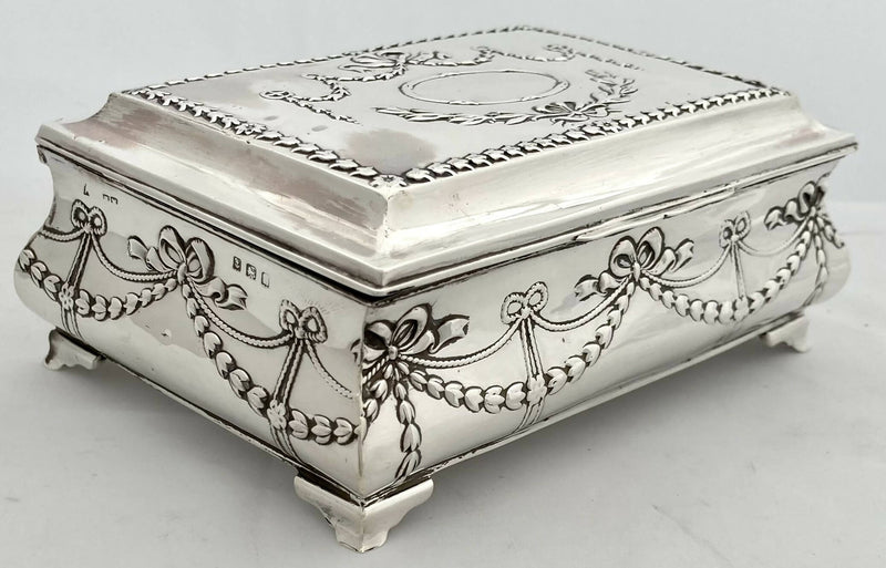 Edwardian Silver Box of Bombe Form. Birmingham 1908 Henry Matthews.