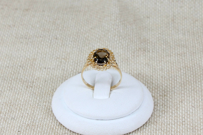 9ct Gold Vintage Smoky Citrine Ring