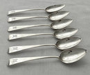Georgian, George III, Set of Six Silver Teaspoons. London 1805 George Wintle. 2.8 troy ounces.