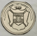 19th Century Boxwood Counter Box Enclosing Nine Armorial Watercolour Roundels.