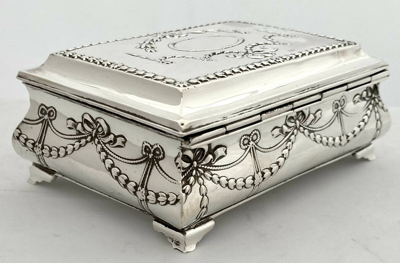 Edwardian Silver Box of Bombe Form. Birmingham 1908 Henry Matthews.