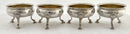 Georgian, George III, set of four silver salts. London 1792 Peter & Ann Bateman. 6 troy ounces.