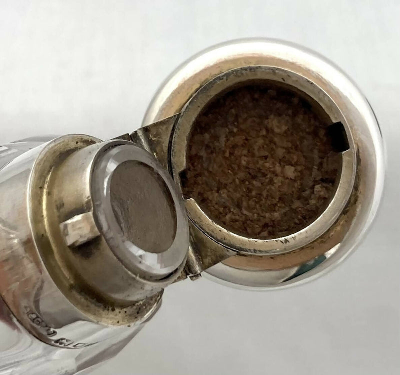 Edwardian Silver & Cut Glass Hip Flask. London 1910 Asprey & Co. Ltd.