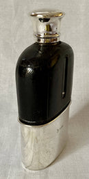 Asprey, Victorian, Silver and Leather Clad Hip Flask. London 1876 Charles Asprey & Charles Asprey Junior.