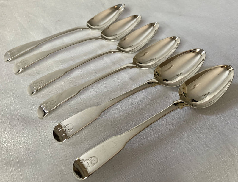 Georgian, George III, Set of Six Silver Dessert Spoons. London 1792 George Smith III & William Fearn. 7.9 troy ounces.
