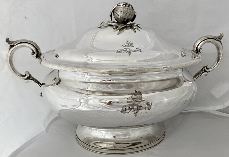 Victorian Silver Plated Soup Tureen for Lieut.- Col. Jonathan Forbes Leslie, of Rothienorman. Elkington, Mason & Co. Ltd 1856.