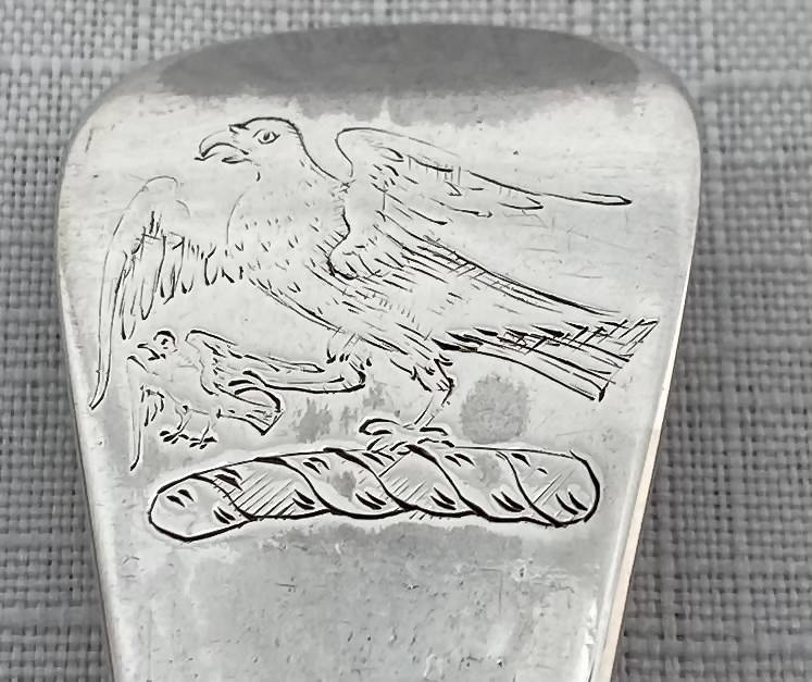 Georgian, George I, Set of Six Hanoverian Pattern Tablespoons. London 1722 James Morson. 12.9 troy ounces.