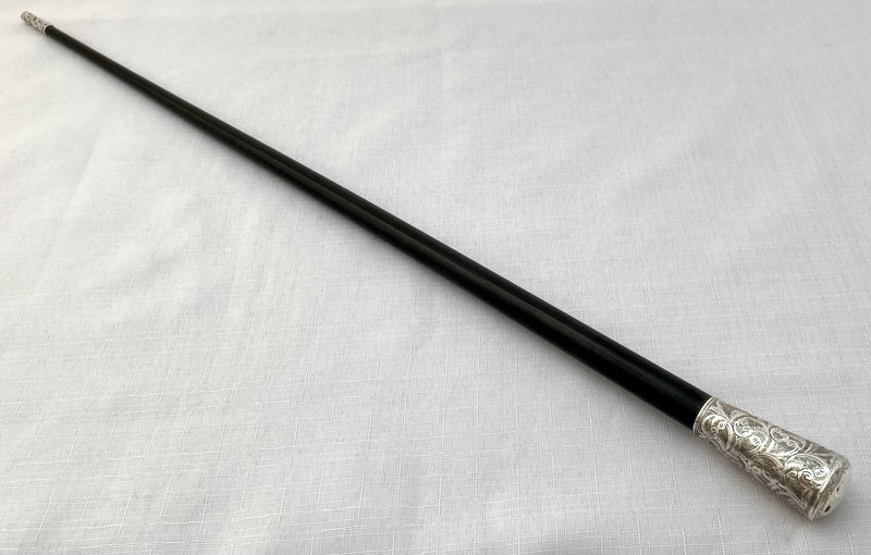 Victorian Silver Mounted Baton. Chester 1892 William Williams.