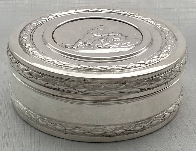 French Silver Plated Box Depicting a Nurse Attending a French Soldier of The Great War.