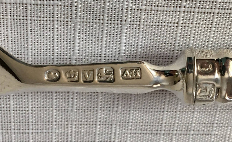 Victorian silver Kings pattern dessert knives & forks for twelve persons. Sheffield 1863 Aaron Hadfield.