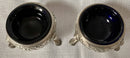 Georgian, George II, Pair of Silver Cauldron Salts with Liners. London 1759. 3.8 troy ounces.