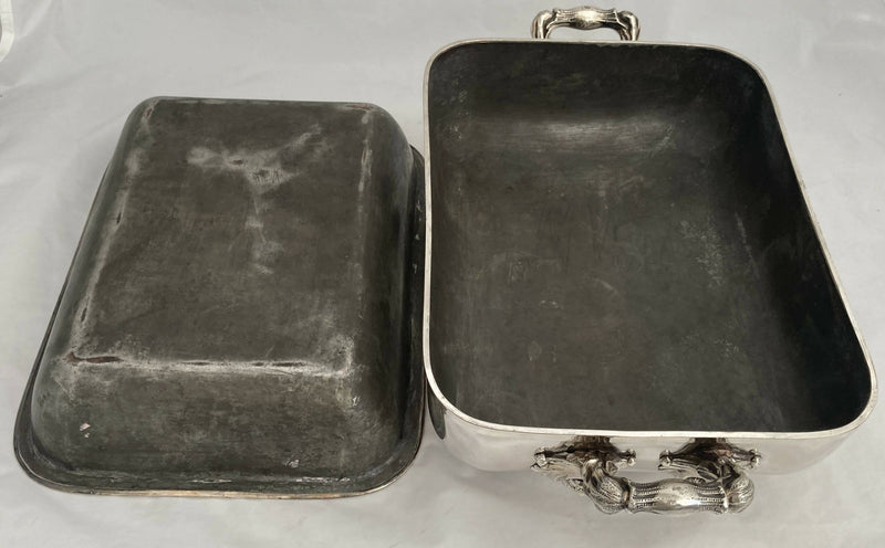 Georgian Old Sheffield Plate Entree Dish & Mask Head Warming Stand.