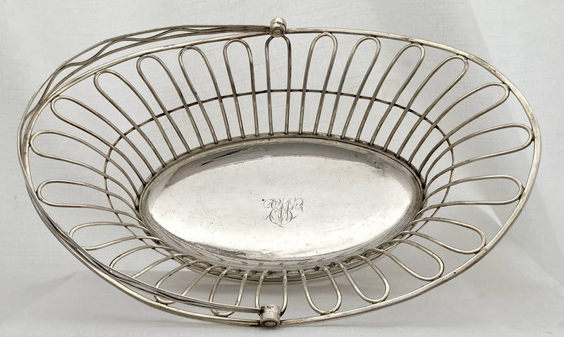 Georgian, George III, silver swing handle basket, Sheffield 1791 Richard Morton & Co. 17 troy ounces