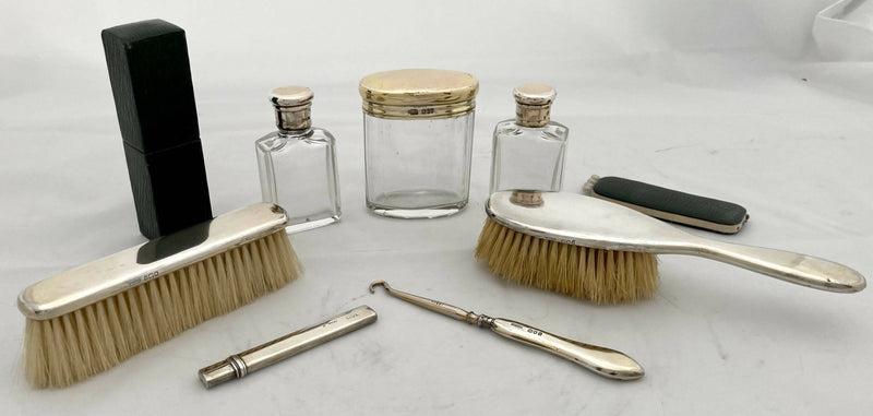 George V Morocco Leather Vanity Case with Silver Fittings. London 1913 Asprey & Co. Ltd.