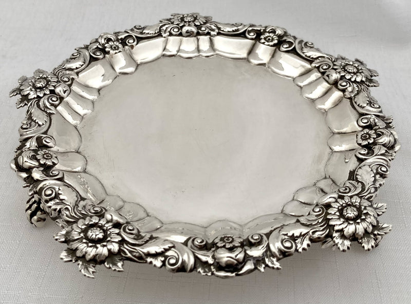 Georgian, George III, Silver Waiter. London 1818 William Burwash. 9.2 troy ounces.