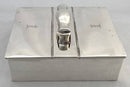 Victorian Silver Desk Cigar Box, Crested for Aynscomb. London 1897 Joseph Braham.