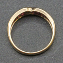 9ct gold ruby crossover ring, size O