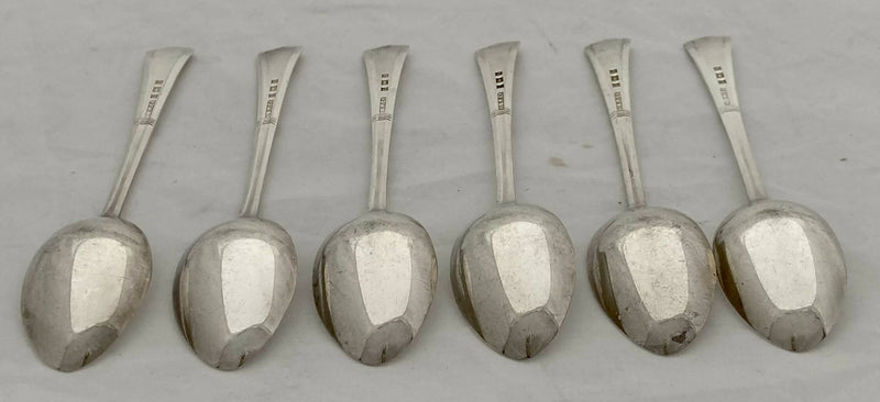 Elizabeth II Six Silver Coffee Spoons. Birmingham 1972 Angora Silver Plate Co. Ltd. 2.1 troy ounces.