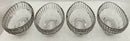 Victorian Set of Four Silver Plated & Cut Glass Salt Dishes, circa 1850 - 1860.