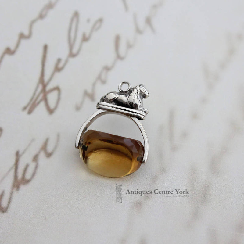 Victorian Silver & Citrine Swivel Seal