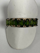 9ct Gold Green Tourmaline and Diamond Ring