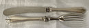 George V Cased Set of Six Silver Hafted Pastry Knives & Forks. Sheffield 1927 Robert Pringle & Sons.