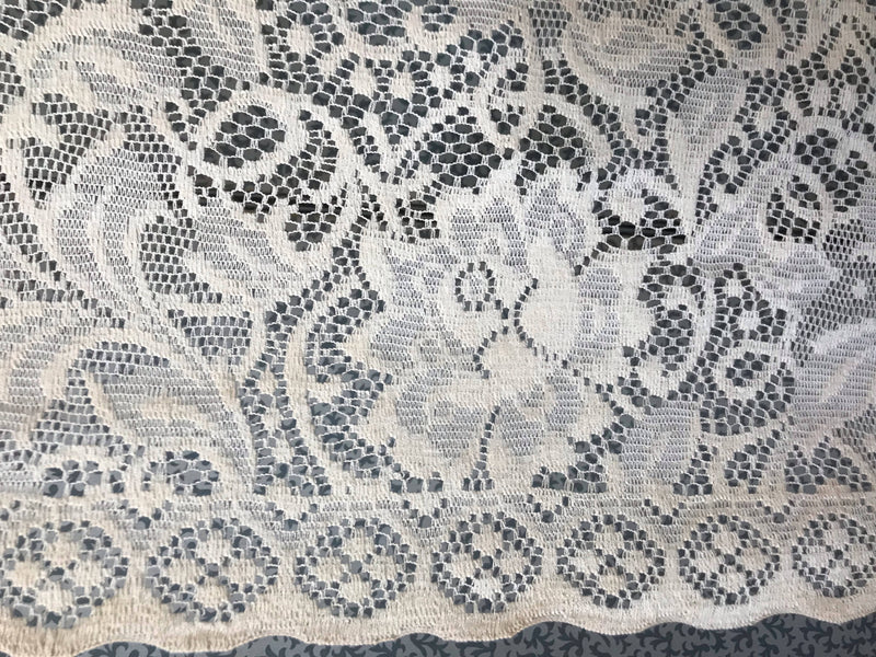 Laura Rose cream cotton floral cafe curtain topper Curtain valance panel 18” drop by the metre