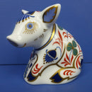 Royal Crown Derby Paperweight - Sitting Piglet